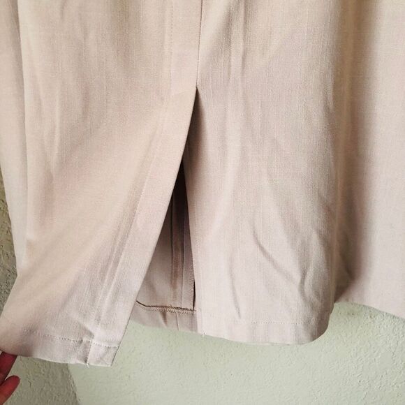 Sag Harbor Midi Skirt Womens Size 16 Tan Slit Loose 50s Beachy Lagen Look - Picture 3 of 6